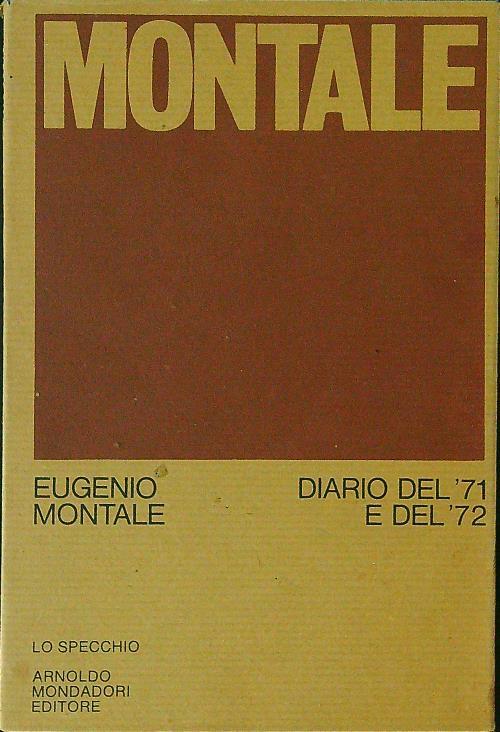 Diario del '71 e del '72 - Eugenio Montale - copertina