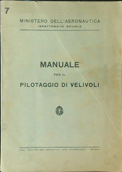 Manuale per il pilotaggio dei velivoli - copertina