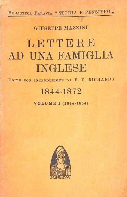 Lettere ad una famiglia inglese 1844 - 1872. 3vv - Giuseppe Mazzini - copertina