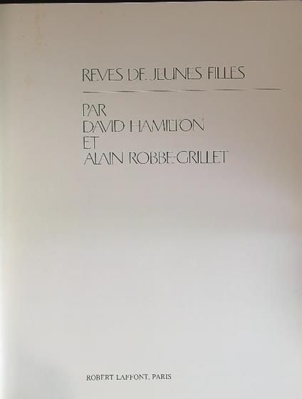 Reves de Jeunes Filles - David Hamilton - copertina