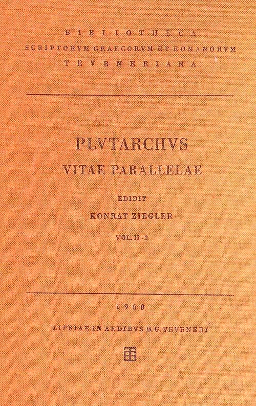 Plutarchus Vitae Parallelae. Vol II/2 - Konrat Ziegler - copertina