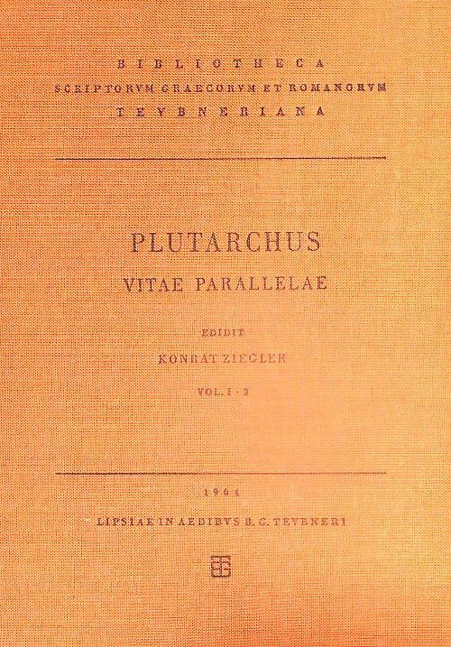 Plutarchus Vitae Parallelae. Vol 1/ Fasc 2 - Konrat Ziegler - copertina