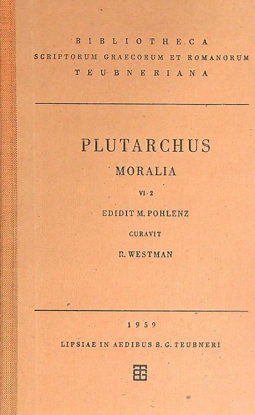 Plutarchus Moralia. VI/2 - R. Westman - copertina