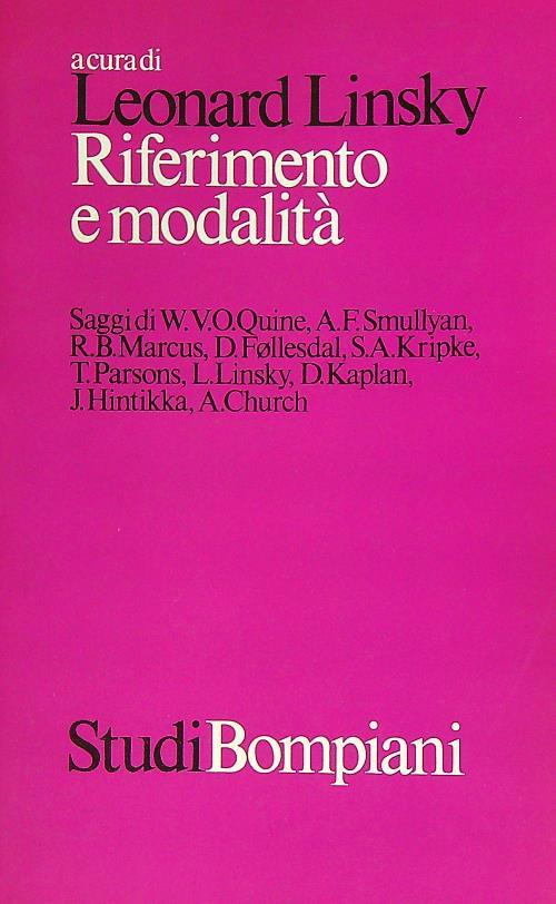 Riferimento e modalità - Leonard Linsky - copertina