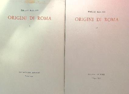 Origini di Roma. 2vv - Emilio Peruzzi - copertina