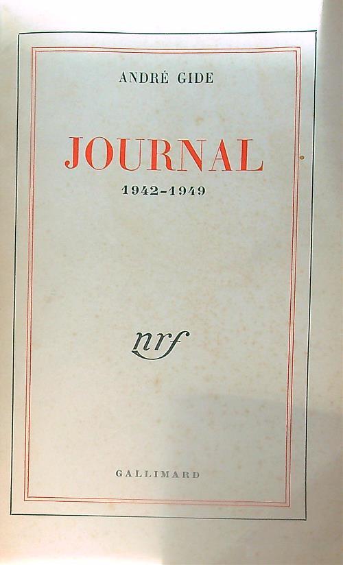 Journal 1942-1949 - Andre Gide' - copertina