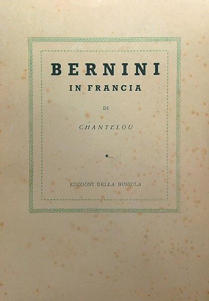 Bernini in Francia - Chantelou - copertina