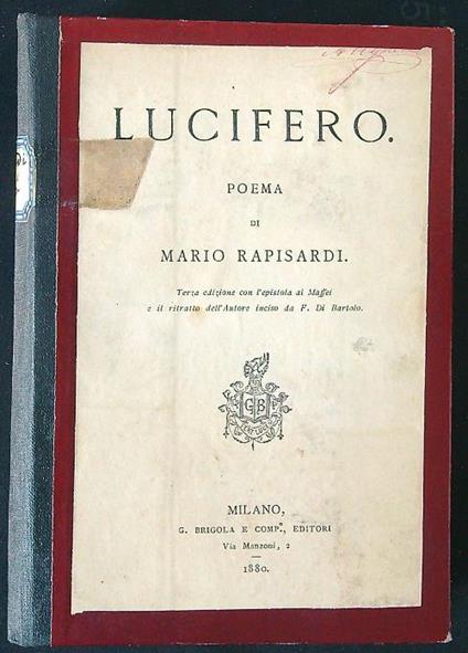 Lucifero. Poema  - Mario Rapisardi - copertina