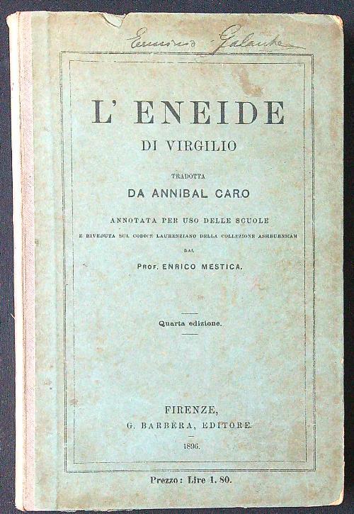 L' Eneide di Virgilio - Enrico Mestica - copertina