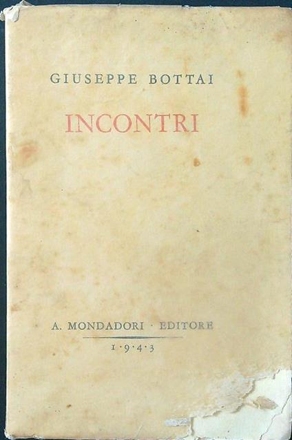 Incontri - Gisueppe Bottai - copertina