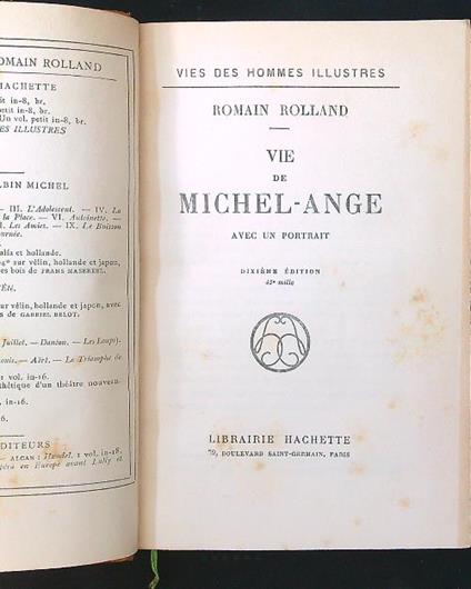 Vie de Michel-Ange - Romain Rolland - copertina