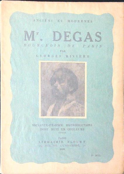 Edgar Degas bourgeois de Paris - Georges Riviere - copertina