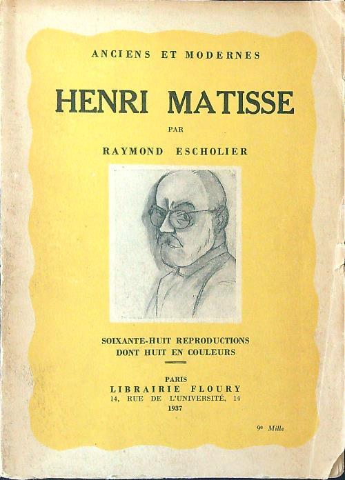 Henri Matisse - Raymond Escholier - copertina