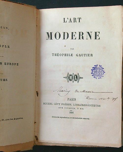 L' art moderne - Theophile Gautier - copertina