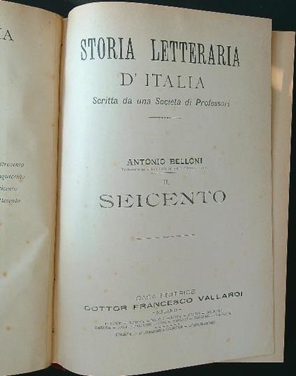 Il Seicento - Antonio Belloni - copertina