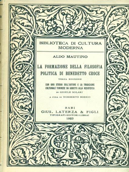 La formazione della filosofia politica di Benedetto Croce - Aldo Mautino - copertina