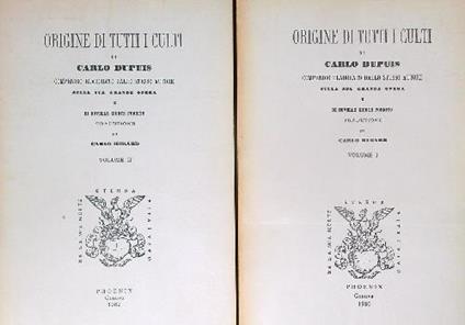 Origine di tutti i culti. 2vv - Carlo Dupuis - copertina