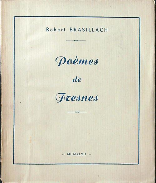 Poemes de Fresnes - Robert Brasillach - copertina