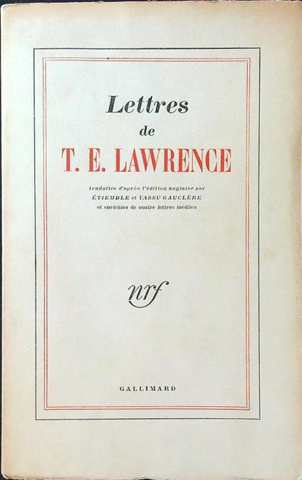 Lettres - T. E. Lawrence - copertina