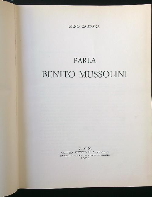 Parla Benito Mussolini - Mino Caudana - copertina