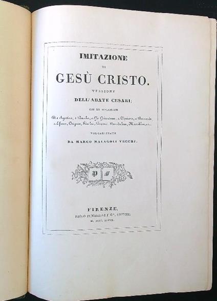 Imitazione di Gesù Cristo - Abate Cesari - copertina