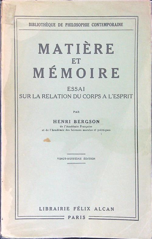 Matiere et memoire - Henri Bergson - copertina