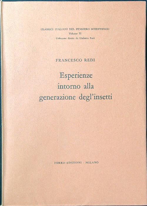 Esperienze intorno alla generazione degl'insetti - Francesco Redi - copertina