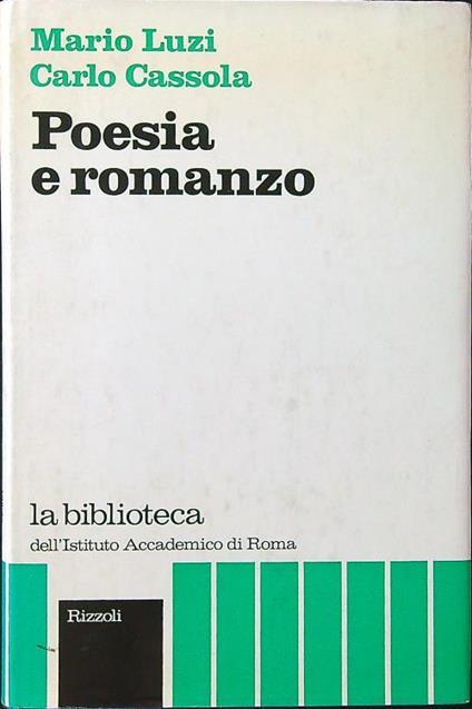 Poesia e romanzo - Luzi - copertina