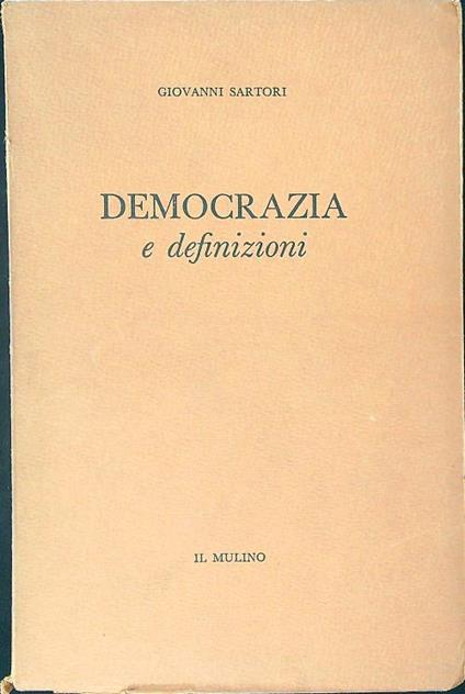 Democrazia e definizioni - Giovanni Sartori - copertina