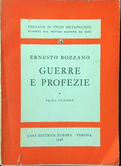 Guerre e profezie - Ernesto Bozzano - copertina