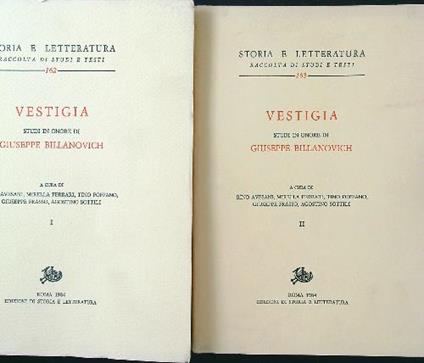 Vestigia. Studi in onore di Giuseppe Billanovich 2 voll. - copertina