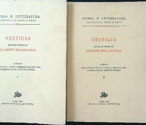 Vestigia. Studi in onore di Giuseppe Billanovich 2 voll. - copertina