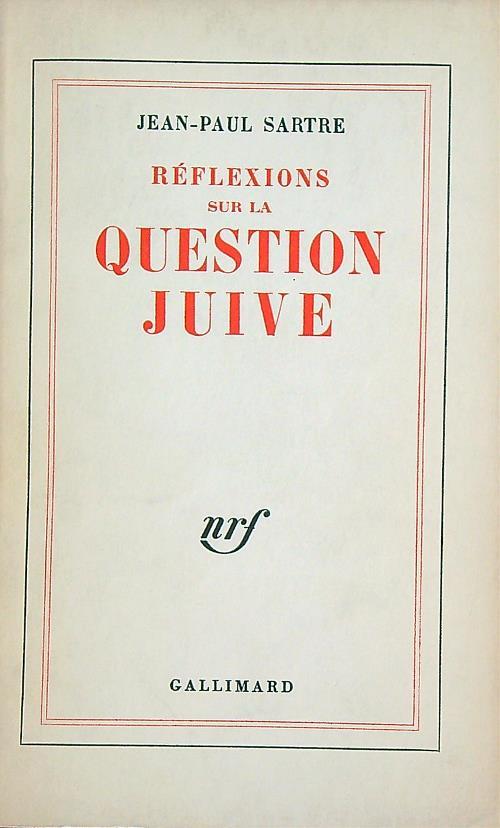 Réflexions sur la question juive - Jean-Paul Sartre - copertina