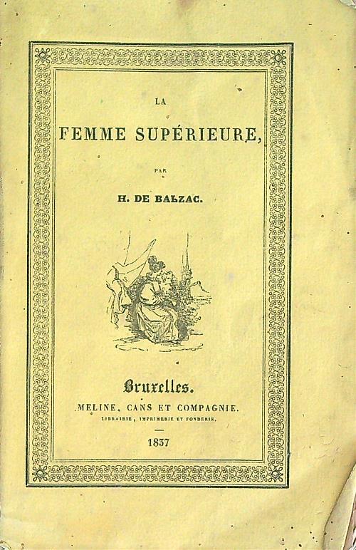 La La Femme Suprieure - Honore De Balzac - copertina