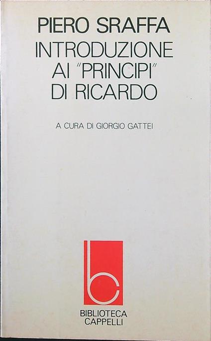 Introduzione ai principi di Ricardo - Piero Sraffa - copertina