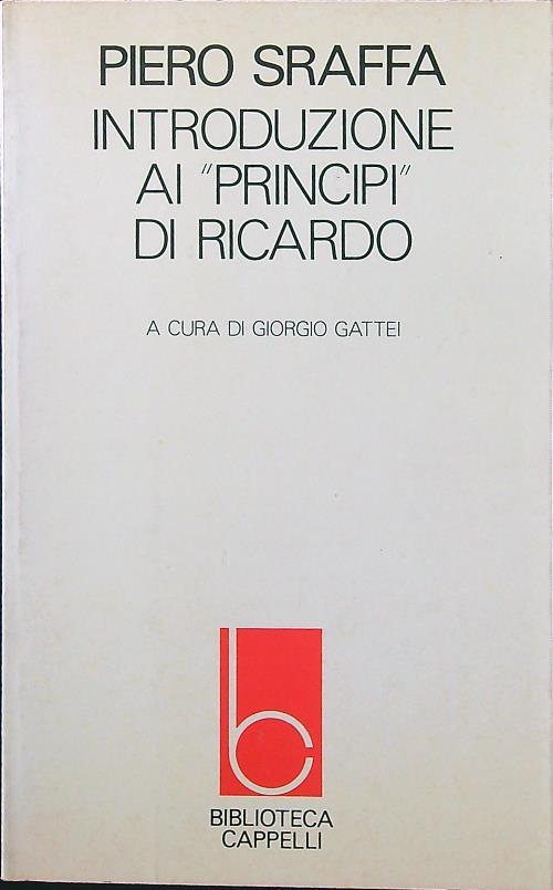 Introduzione ai principi di Ricardo - Piero Sraffa - copertina