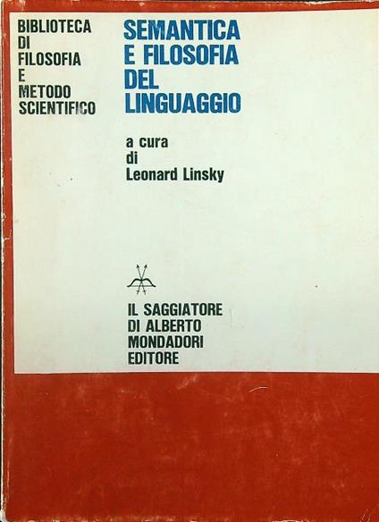 Semantica e filosofia del linguaggio - Leonard Linsky - copertina