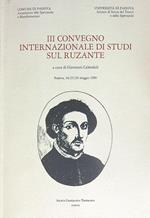 III Convegno internazionale di studi sul Ruzante 1990