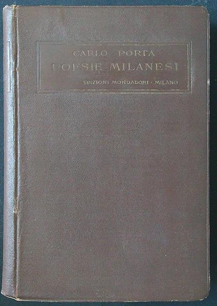 Poesie milanesi - Carlo Porta - copertina