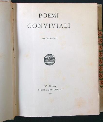 Poemi conviviali - Giovanni Pascoli - copertina