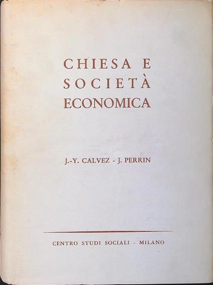 Chiesa e società economica - Calvez - copertina