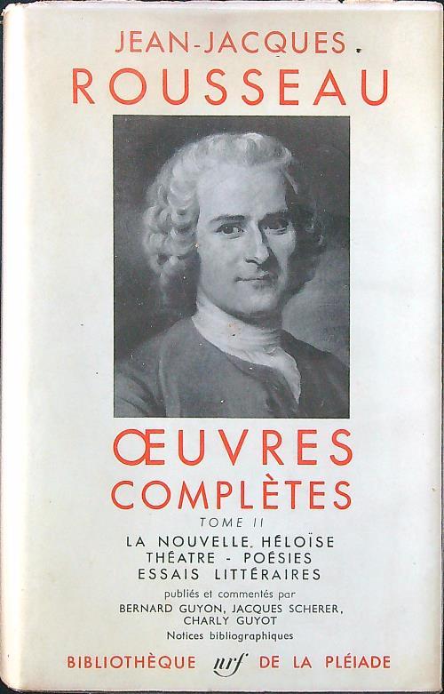 Oeuvres completes tome 2 - J. J. Rousseau - copertina