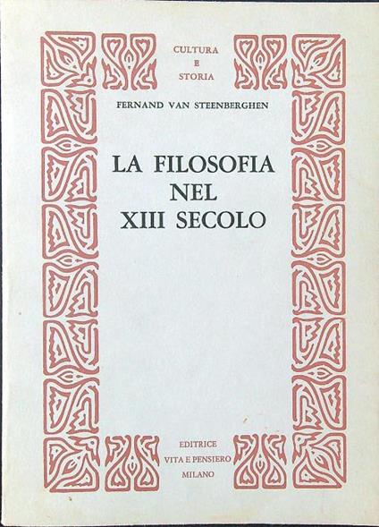 La filosofia nel XIII secolo - Fernand van Steenberghen - copertina