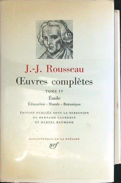 Oeuvres completes IV - Emile - Jean-Jacques Rousseau - copertina