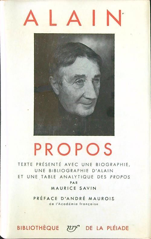 Propos - Alain - copertina