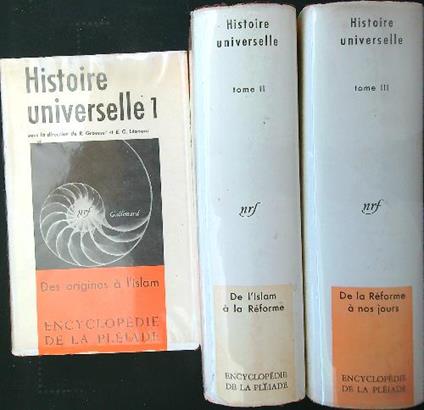 Histoire universelle 3 tomes - Grousset - copertina