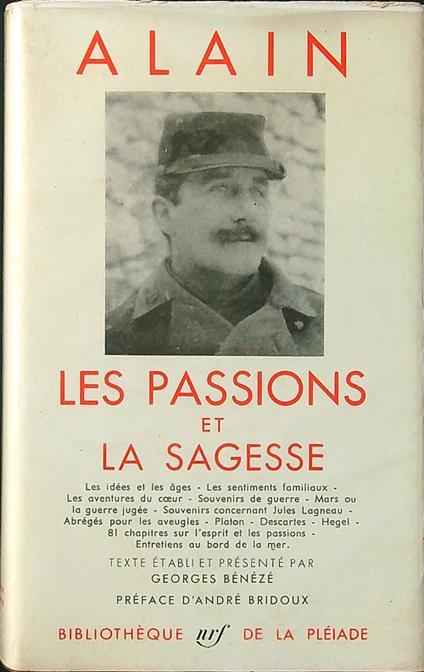 Les passions et la sagesse - Alain - copertina