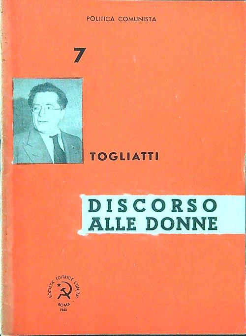 Discorso alle donne - Palmiro Togliatti - copertina