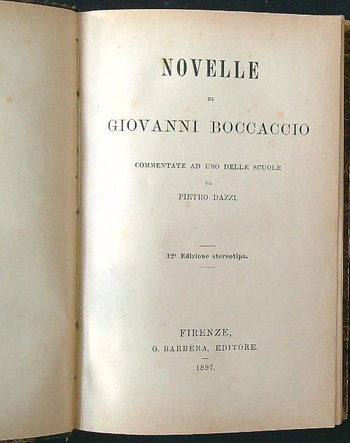 Novelle di Giovanni Boccaccio - Pietro Dazzi - copertina