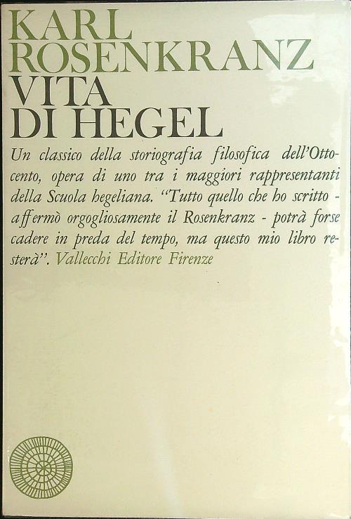 Vita di Hegel - Karl Rosenkranz - copertina